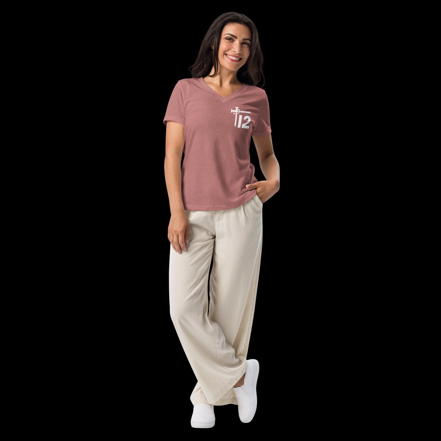 Proverbs 31:25 Women’s relaxed v-neck t-shirt