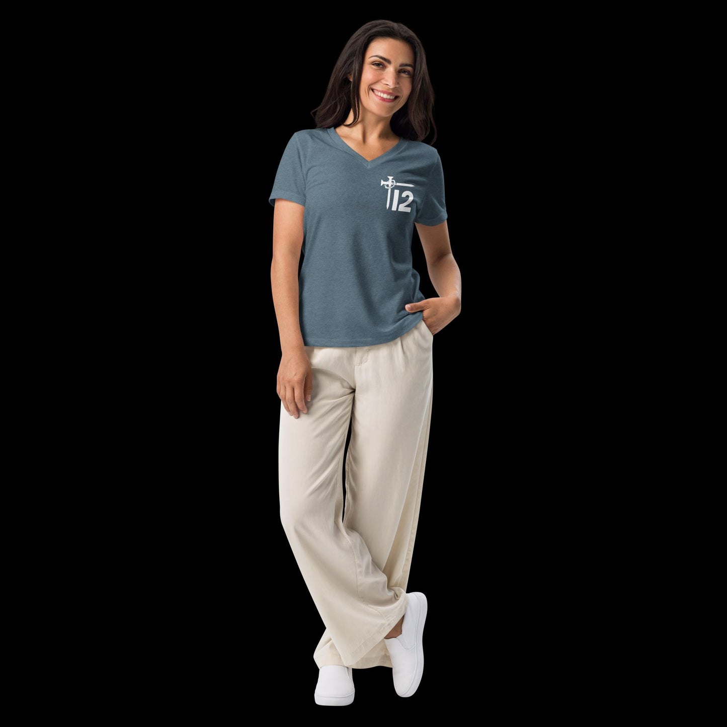 Proverbs 31:25 Women’s relaxed v-neck t-shirt