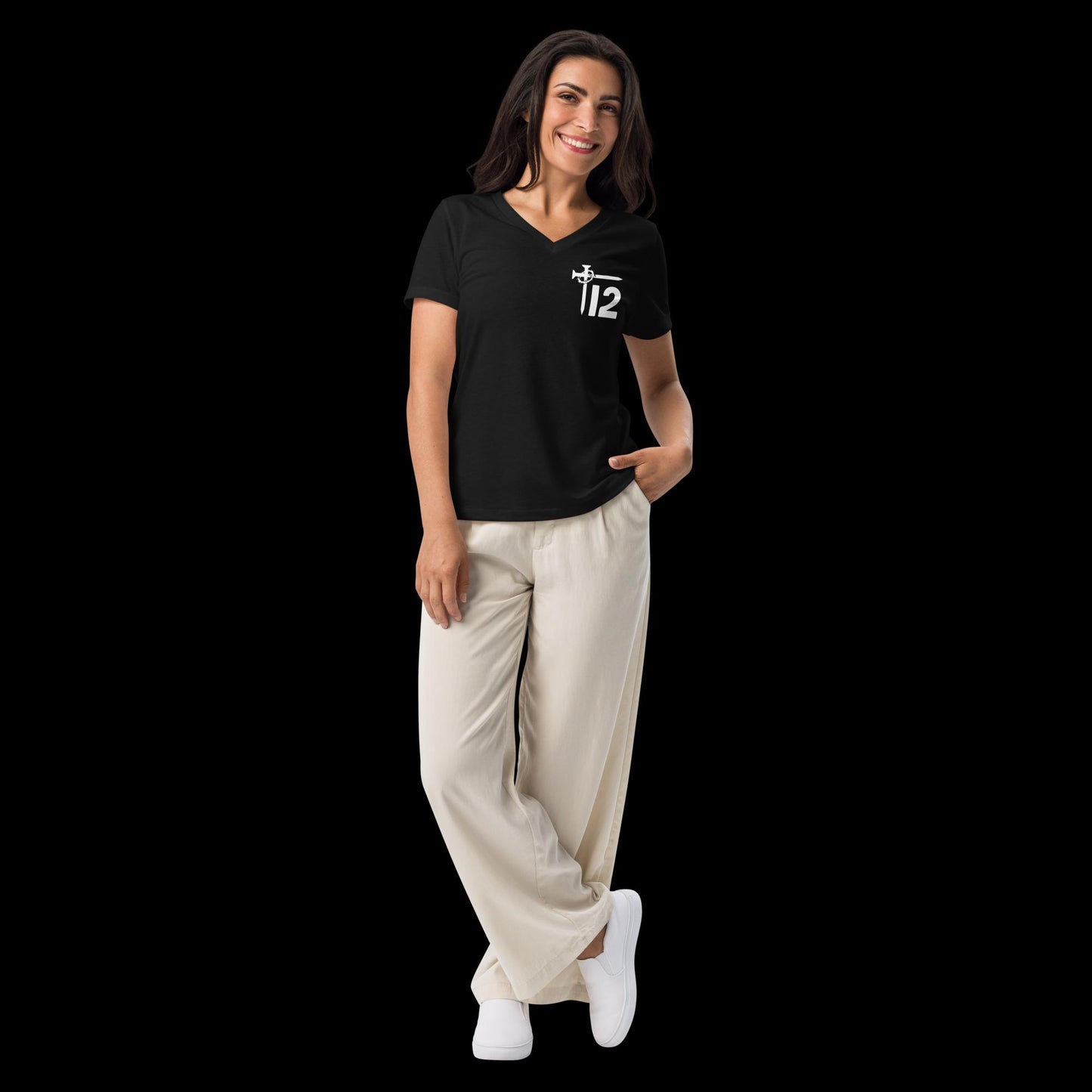 Proverbs 31:25 Women’s relaxed v-neck t-shirt