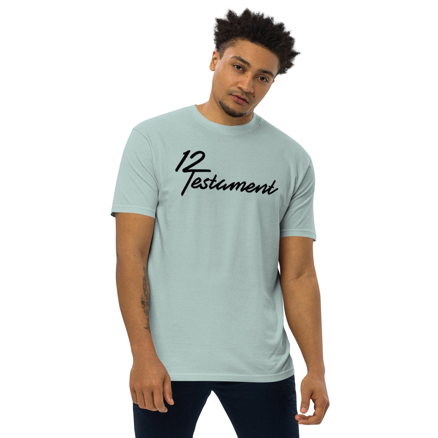 Men’s premium heavyweight tee (Philippians 4:13) edition