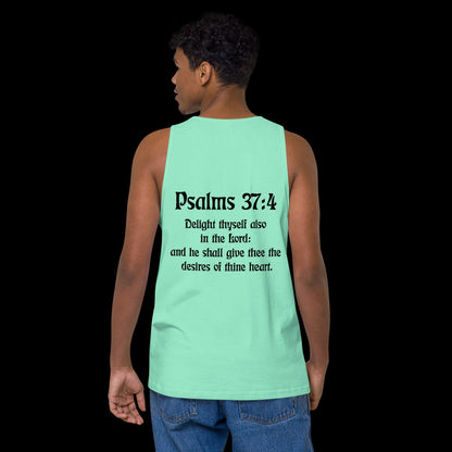 Men’s premium tank top (Psalms 37:4)