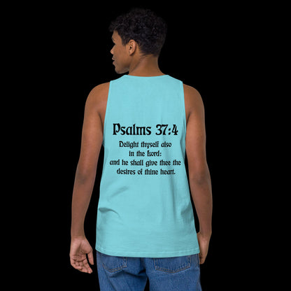 Men’s premium tank top (Psalms 37:4)