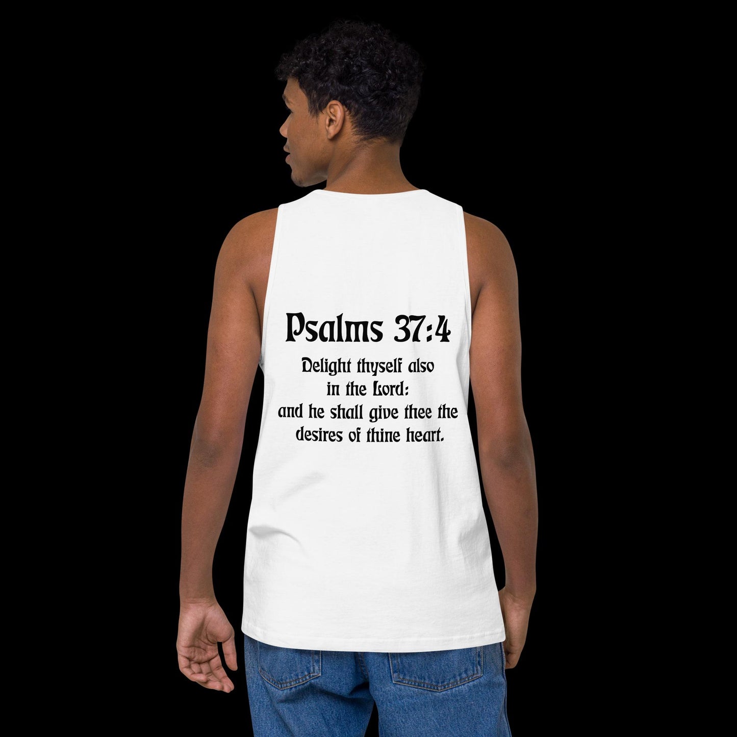 Men’s premium tank top (Psalms 37:4)